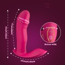 Vibrador de silicona rosa con forma de pene con control remoto y aplicación móvil, vibraciones interactivas, sincronización con música, empaque discreto 5