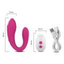 Vibrador de silicone em forma de U para dupla estimulação, controlo remoto, carregamento USB Embalagem discreta 7