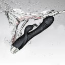 Vibrador duplo com forma realista e cabeça de coelho com 20 modos de vibração para estimulação do ponto G e clitoriana 21x3,5 cm embalagem discreta 5