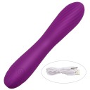 Vibrador mini de silicone 17,2x3,2 cm com superfície texturizada e 7 modos de vibração carregamento USB à prova de água embalagem discreta 3
