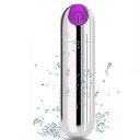 Vibrador mini em metal à prova de água com 10 modos de vibração superfície lisa design elegante fácil manutenção embalagem discreta 4