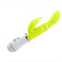 Vibrator dublu cu stimulator cap de iepure, 12 moduri de vibratie, pentru stimularea punctului G si masaj vaginal, suprafata din silicon, diverse culori, ambalaj discret 7