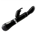 Vibrator dublu cu stimulator cap de iepure, 12 moduri de vibratie, pentru stimularea punctului G si masaj vaginal, suprafata din silicon, diverse culori, ambalaj discret 5