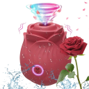 Vibrator roșu în formă de floare cu efect de suctiune puternic și încărcare USB pentru stimulare intensă ambalaj discret 2