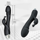 Vibratore doppio con forma realistica e testa a forma di coniglio con 20 modalità di vibrazione per stimolazione del punto G e clitoride 21x3,5 cm confezione discreta 2