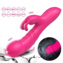 Vibratore in silicone 20,5 cm con testa a coniglio, doppio lato, 10 modalità di vibrazione, confezione discreta 2