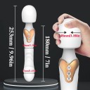 Vibratore in silicone doppio 25,3 cm con estremità realistica e testa tipo Magic Wand 20 modalità di vibrazione ricarica USB impermeabile confezione discreta 3