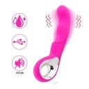 Vibratore rosa con superficie realistica e anello per una migliore presa, 10 modalità di vibrazione, curvo per il punto G, Confezione discreta 2