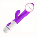 Vibromasseur double avec tête saillante, 30 modes de vibration et excroissance pour le clitoris 19,5x3,3 cm surface en silicone emballage discret 7