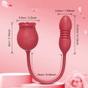 Vibromasseur rouge en forme de rose avec tuyau connecté à un vibromasseur mobile avec 10 modes de vibration pour une stimulation intense emballage 3
