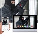 Video interkom set s 7" WiFi monitorem a 1080P HD kamerou, 2vodičový, odemykání kódem a RFID kartou, kovový panel, šedo-bílý, pro dům i byt 4