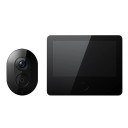 Vídeo porteiro WiFi com campainha e câmara de 3MP, ângulo de 180°, ecrã de 5", 8000 mAh, HDR e visão noturna infravermelha, preto, para portas 1