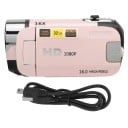 Videokamera Full HD 1080P 16 Mpx s 16x zoomem a otočným 2,4" displejem podpora paměťové karty 32 GB na vlogy i rodinné video 3