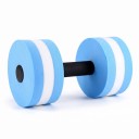 Vikter för vattengymnastik 27 x 15 cm set med 2 stycken med svart handtag och blåvita cylindrar för aqua fitness och styrketräning av armar och axlar 2