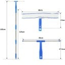 Vinduesvasker 3i1 med teleskopisk stang 135 cm T-ramme 38 × 17 cm blå til rengøring af glas i badeværelse og bruser 2