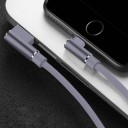 Vinklad laddkabel för Apple Lightning till USB 4