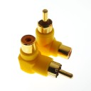 Vinklet RCA M/F-adapter 2 stk. 9