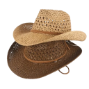 Vintage Cowboy Zonnehoed 55-58cm Stro Unisex Hoed Etnische Stijl UV-bescherming Strandhoed Winddicht Zomeraccessoire 5