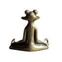 Vintage kobberstatue af mediterende frø Lille hjemmeindretning Stativ til røgelsespinde 5 x 5 cm 2