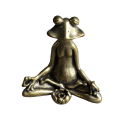 Vintage Koppar Mediterande Groda Staty Liten heminredning Rökelsestrutteställ Buddhistisk grodafigur med rökelsestrutteställ 5 x 5 cm 1