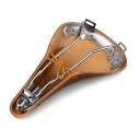 Vintage retro fiets zadel 280 × 175 mm echt rundsleer rails 7×7 mm klassieke vorm voor fietsen en fietsen 7
