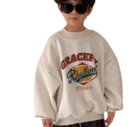 Vinter koreansk fleece trøje med bogstavtryk Bomuld og polyester Isoleret løs sweater til drenge og piger Ensfarvet varm top i forskellige 4