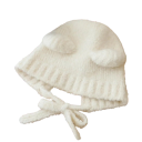 Vinter plyschstickad mössa med björnover och snören under hakan Söt varm ullmössa 56–58 cm Stil Gorros Korea Dammössa 6