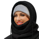 Vinter skihue hætte størrelse 55–60 cm Varm fluffy beskyttelse af hoved og hals Polyester hue til frost og vind 3