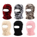 Vinter vindresistent cykelmössa med ansiktsmask Stickad balaclava i akryl Unisex skidmask kamouflage varm mössa för män och kvinnor 2