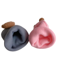 Vinterbarnmössa Omkrets 42–46 cm 0–12 månader Polyester varm mössa med 3D björn Mjuk vintermössa för spädbarn 2