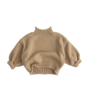 Vinterbarns stickad polotröja i vintage koreansk stil Bomull och spandex Enfärgad varm tröja för pojkar och flickor Elegant vintertop 6