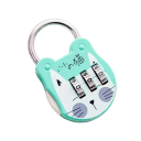 Visací zámek na kód s designem kočky 5,4 × 3,5 cm 3místný číselný zámek ocelová slitina bezpečnostní pro batoh kufr 4