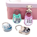 Visací zámek na kód s designem kočky 5,4 × 3,5 cm 3místný číselný zámek ocelová slitina bezpečnostní pro batoh kufr 2