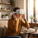 Visore VR 205 x 222 x 99 mm con cuffie per smartphone da 4,7 a 7 pollici elmo 3D per film e realtà virtuale di colore bianco senza controller 4