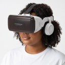 Visore VR con cuffie per smartphone da 4,5 a 6,53 pollici casco 3D per realtà virtuale con cinturino in testa in bianco e nero 5