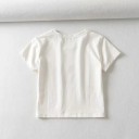 Vit crop top för kvinnor med tryck A1309 5