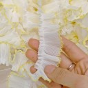 Vit spetsband 3 cm x 91 cm Chiffon dekorativt band med dekorativ kant Dekorativ spets för sömnad av kläder bröllopsdekorationer DIY 3