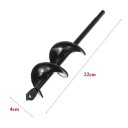 Vite a spirale per terra 4x22 cm Acciaio al carbonio Vite per terra per pali Trapano elettrico per piantare piante e lavori di terreno Set di accessori 2