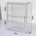 Vitrina de acrílico transparente com prateleira 27 x 14 x 36 cm Caixa de proteção para coleções e figuras Vitrina transparente para exibição 2