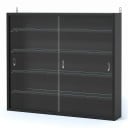 Vitrină de perete suspendată 80 x 60 x 9,5 cm Raft pentru perete Cu uși glisante translucide 5 niveluri Capacitate 2 kg Neagră Pentru colecții și figurine 1