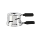 Vízsugárzó szénedény szélálló talppal, két fogantyúval, 100 x 38 mm, fém ezüst színben a hőkezeléshez és a füstképzéshez 1