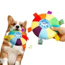 Vliegende schijf voor honden pluche 16 cm gekleurd haai motief met pieper bijtbestendige interactieve speeltje 4