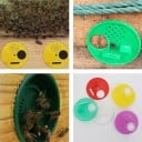 Vliegopening afsluiter voor bijenkorf 12 stuks Draaiende plastic schijf 6,8 cm Ronde opening 2,6 cm Ventilatierooster en smalle opening 7