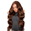 Vlnitá paruka z lidských vlasů s přední krajkou 33 x 10 cm délka 45,7 cm hustota 180 % čokoládově hnědá na každodenní nošení 1