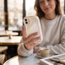 Vlnitý kryt na Samsung Galaxy A15 4G i 5G Odolný Ochrana rohov a fotoaparátu Zvlnený okraj Lesklý povrch Krémový Jednobarevný Na deň 3