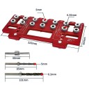 Vodicí šablona pro vrtání otvorů nastavitelný přípravek pro kolíky a police hliníková sada pro přesné vrtání nábytku 3