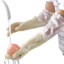 Vodoodolné latexové rukavice na umývanie riadu odolné proti opotrebovaniu dĺžka cca 46 cm gumové rukavice pre kuchyňu úklid domácnosť 6