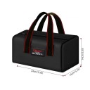 Vodotěsná brašna na nářadí s kovovým zipem a nosnými madly 24 x 14 x 14 cm černá s červeným prošitím na ruční nářadí i příslušenství 2
