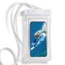 Vodotěsné pouzdro na mobil 21 x 11 cm průhledné s dlouhou šňůrkou na krk a uzávěrem se dvěma zámky pro ochranu chytrého telefonu před vodou 9