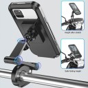 Vodotěsný magnetický držák telefonu na motocykl a kolo 360° otočný univerzální držák na řídítka s pouzdrem do deště a montážní sadou 2